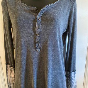 Free People Grey Long Sleeve Top S
